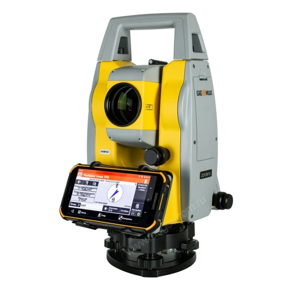 Тахеометр GeoMax Zoom10 5quot с X-PAD GO в комплекте смартфон и крепление