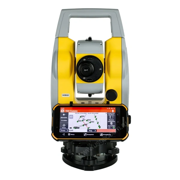 Тахеометр GeoMax Zoom10 5quot с X-PAD GO в комплекте смартфон и крепление